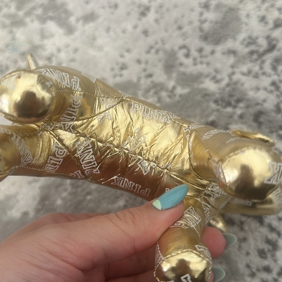 Pink Victoria secret gold metallic logo dog - Picture 4 of 4